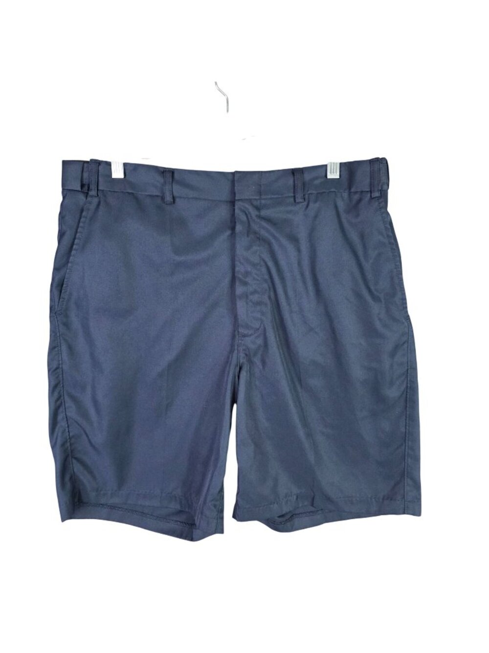 Mens Vintage Blair Adjust A Band Navy Blue Chino Shorts 9.5" Inseam Polyester 34